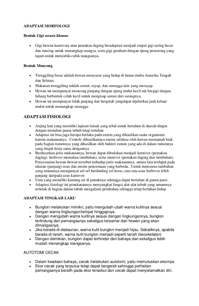 Adaptasi Morfologi