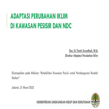 Adaptasi Perubahan Iklim di Kawasan Pesisir dan NDC