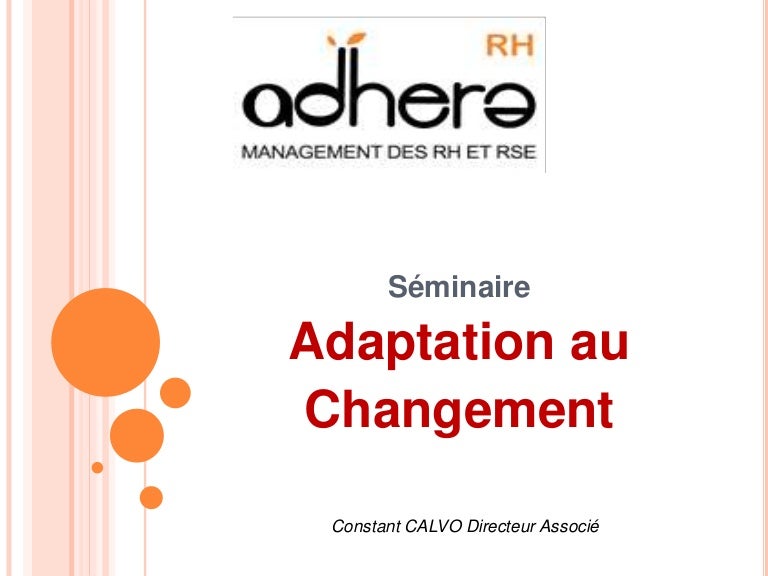 Adaptation Au Changement Adaptation Au Changement