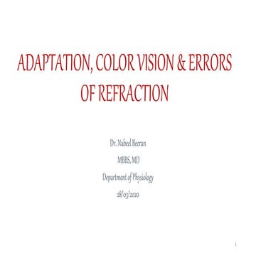 Adaptation,Color vision & Errors of Refraction