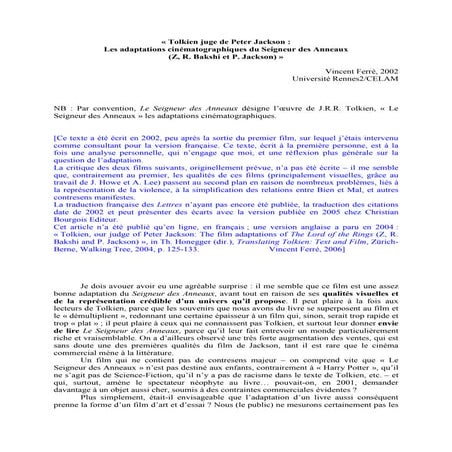 Adaptation seigneur des anneaux