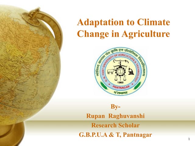 Adaptation to Climate Change in Agriculture