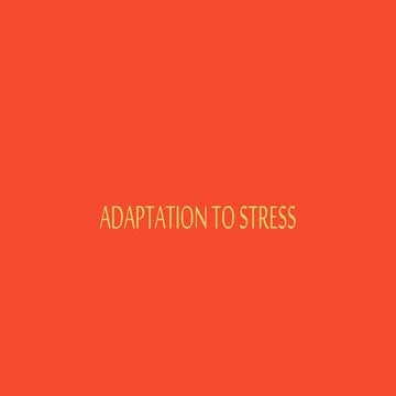 Adaptation to Stress 