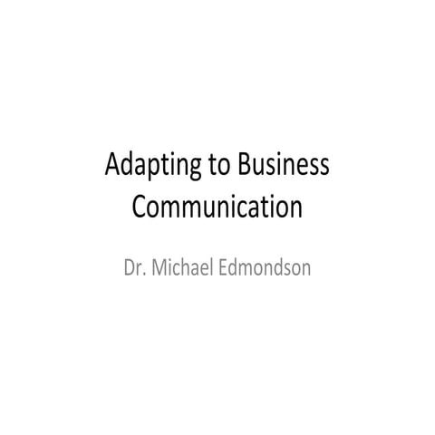 Adapting to business communication