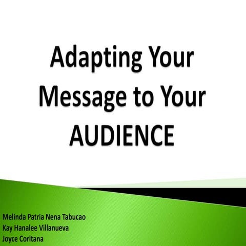 Adapting your message to your audience