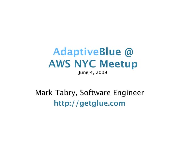 NYC Amazon Web Services Meetup: How...