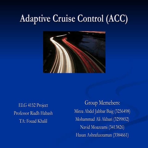 ADAPTIVE CRUISE CONTROL MECHATRONICS  MirzaAbdel.ppt