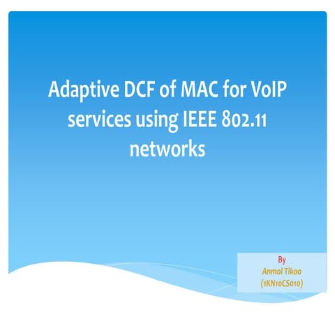 Adaptive dcf of mac for vo ip services using