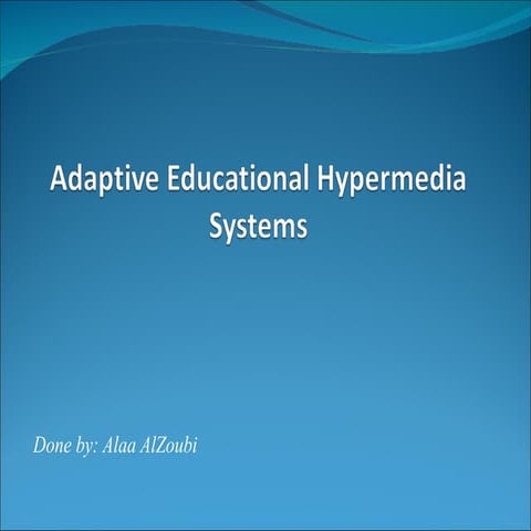 Adaptive Educational Hypermedia