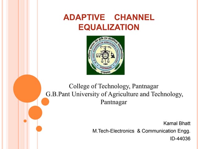 Adaptive equalization