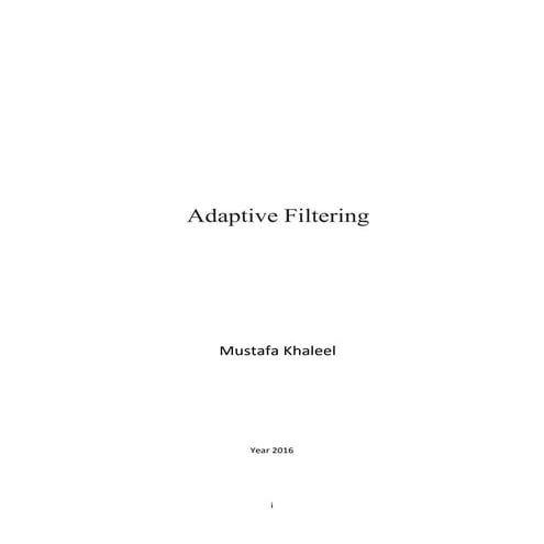 Adaptive filters | PDF