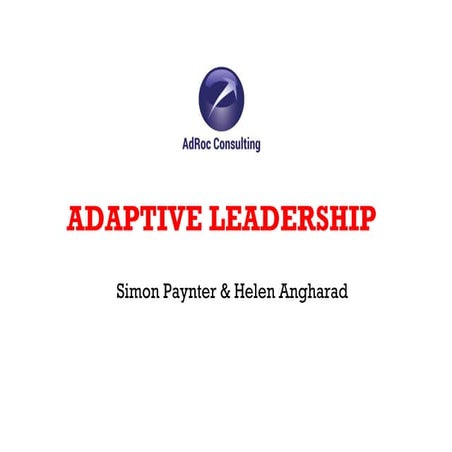 AgileFfest 2017 - Adaptive leadership, AdRoc Consulting