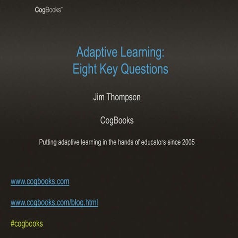 Adaptive learning - Eight Key Questions