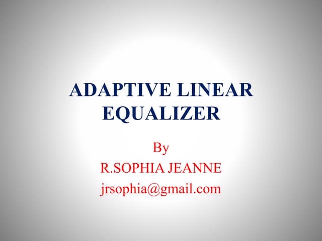 Adaptive linear equalizer