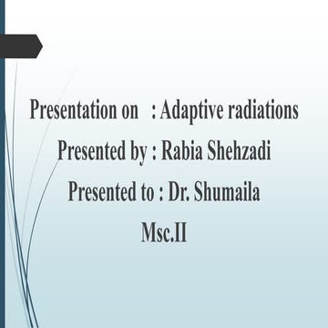 Adaptive Radiations