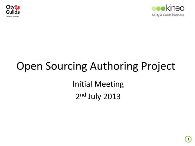 Adapt Open Source Project - Initial Meeting Slides