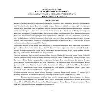 Rancangan AD/ART BKAD Sragi