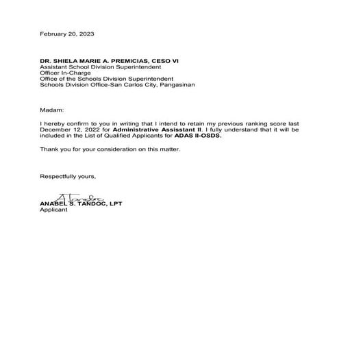 LETTER APPllication...................................... | PDF