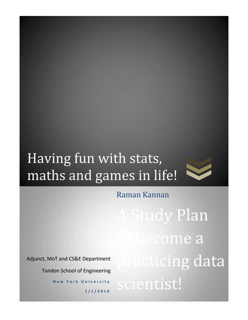 A data scientist's study plan