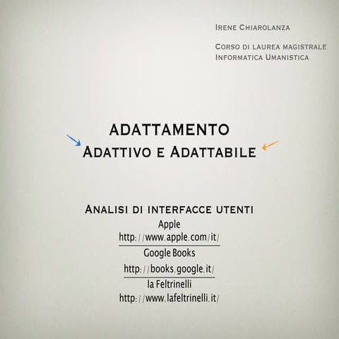 Adattamento  - Irene Chiarolanza 