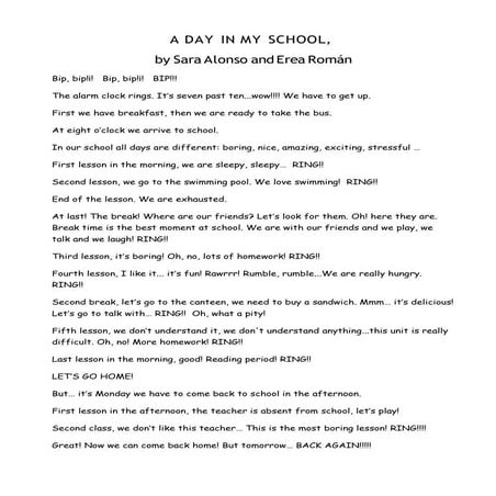 A day in my school by Sara and Erea. Spain | PDF