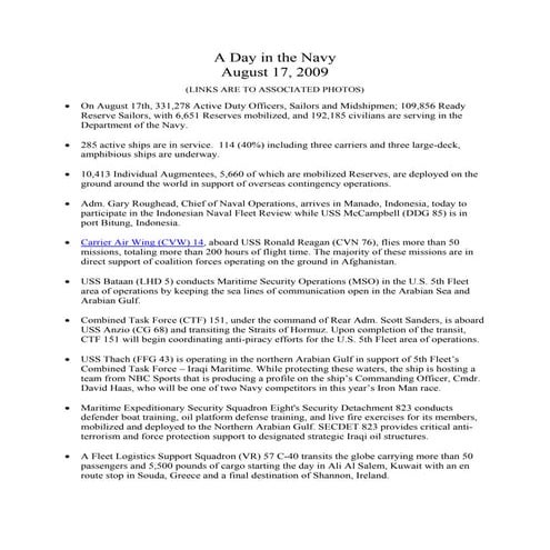 A Day In The Navy 17aug09 | PDF