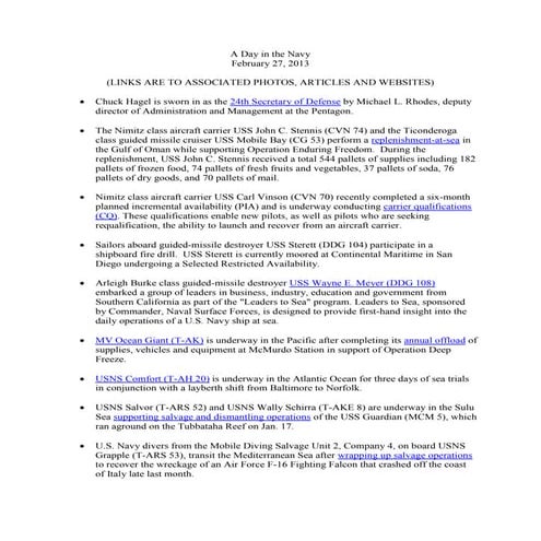 A day in the navy  - feb 27 2013