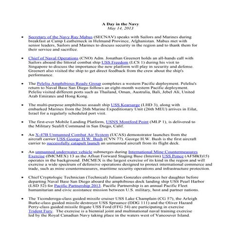 A day in the navy  - may 14