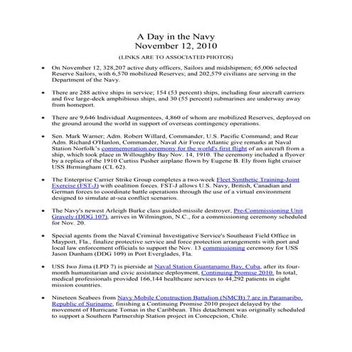 A day in the navy  - november 12 2010