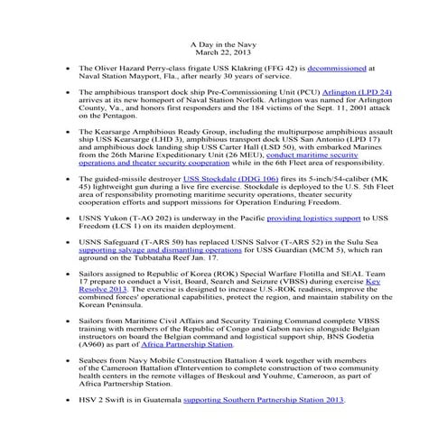 A day in the navy mar 22 2013