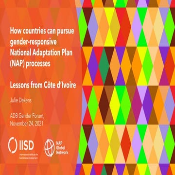 How countries can pursue gender-responsive: National Adaptation Plan (NAP) pr...