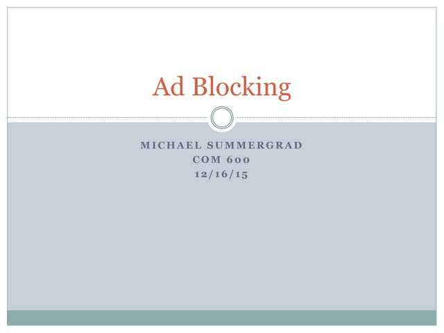 Ad block presentation