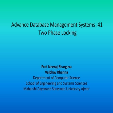 Adbms 41 transaction control techniques