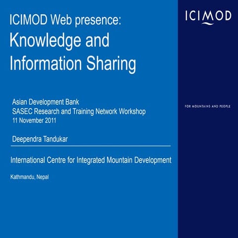 ICIMOD Web experience and content generation