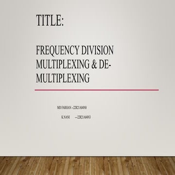 Frequency division multiplexing and demultiplexing