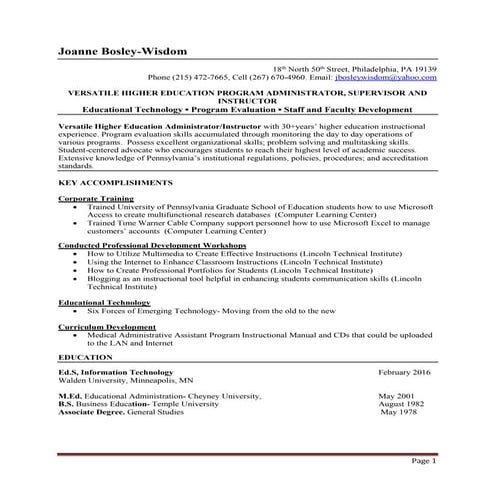 Joanne Wisdom  CV 1_29_16