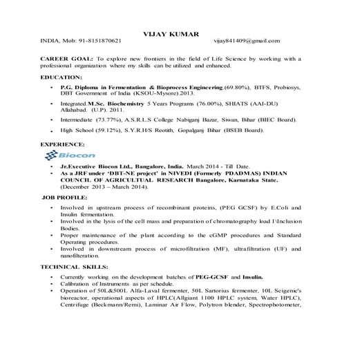 Arvind CV | PDF