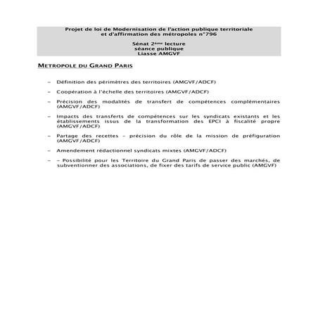 AMGVF - Amendements métropole grand paris