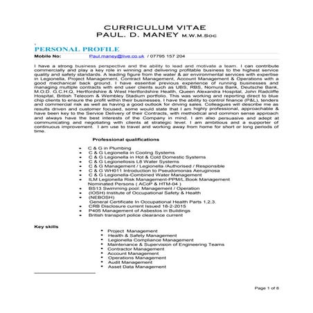 CV 4 New 19-01-2016 Paul Maney