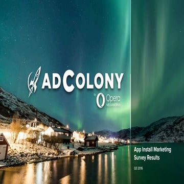 AdColony App Install Marketing Survey — Q3 2016
