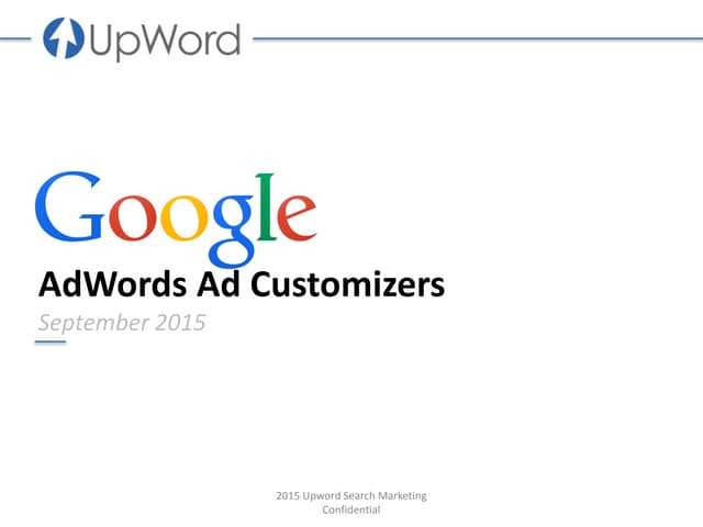 Explaining AdWords Ad Customizers