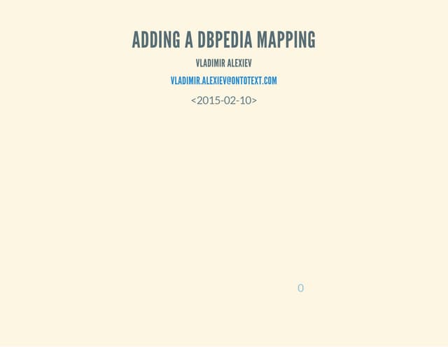 Adding a DBpedia Mapping