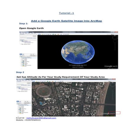 Add a google earth satellite image into arc map