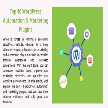 Top Best 10 WordPress Automation & Marketing Plugins