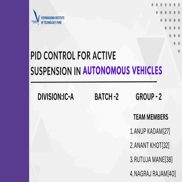 PID Control for active Susupension in Autonomous  vehicles