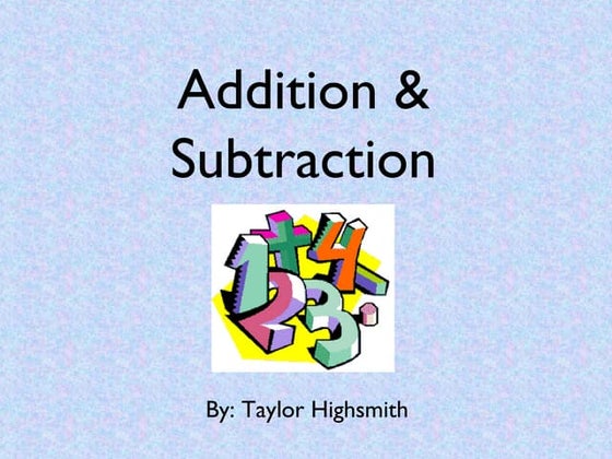 Addition and Subtraction ppt. | PPT