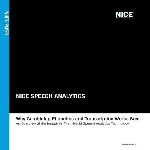 NICE Speech Analytics - White Paper