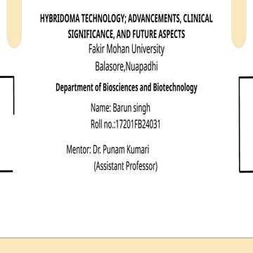 Hybridoma technology and monoclonal antibodies pptx | PPTX