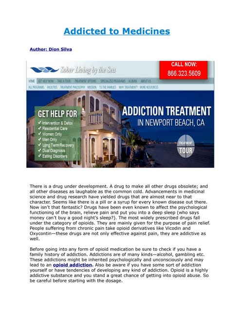 Addicted to medicines