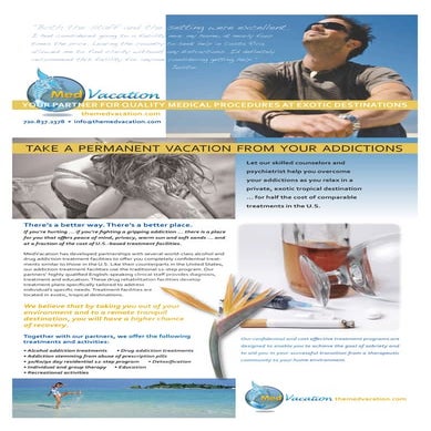 Addiction treatments brochure